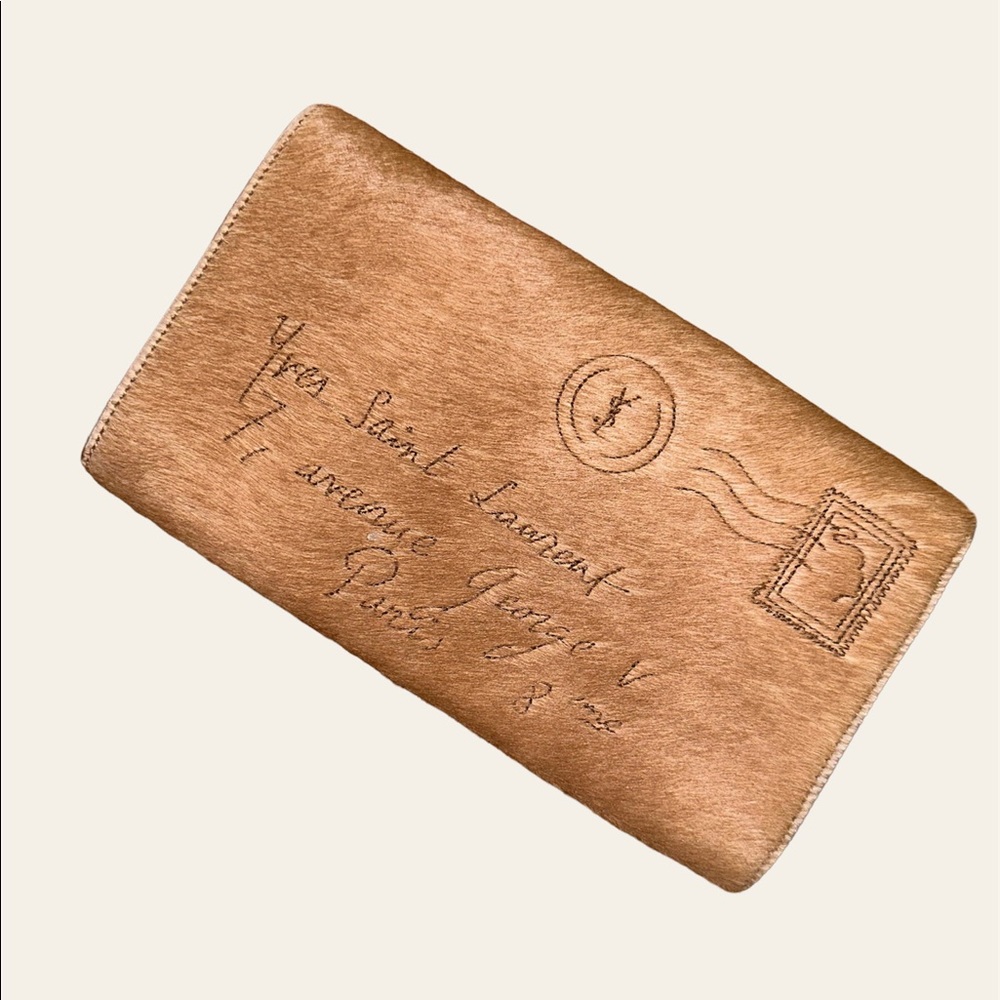 VINTAGE YSL HORSE HAIR ENVELOPE CLUTCH